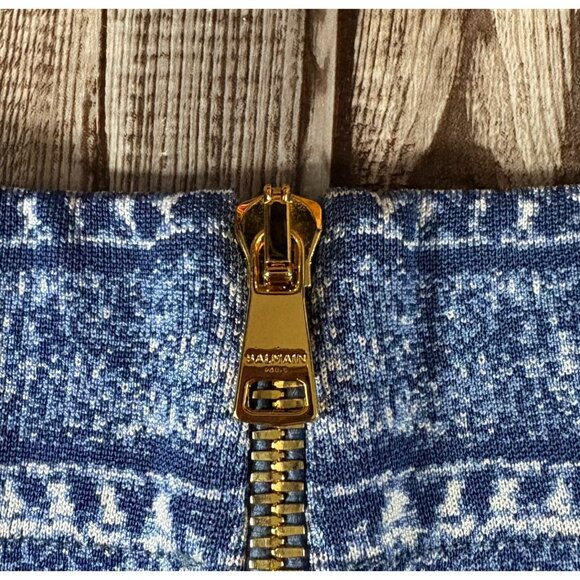 Balmain  Trompe L'oeil Denim Leggings size 44 US 12 NWT $1850 Made in France - Picture 10 of 13